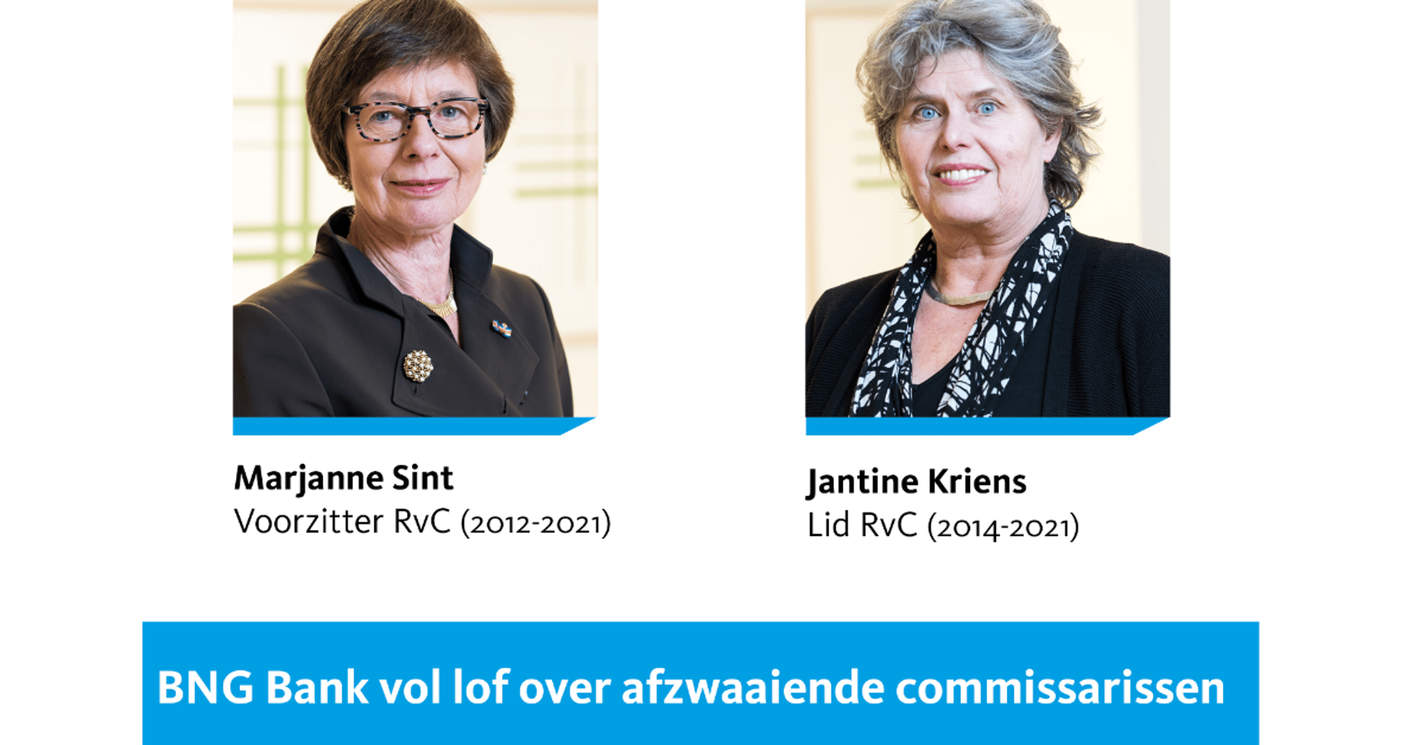 Profielfoto's van Marjanne Sint en Jantine Kriens.