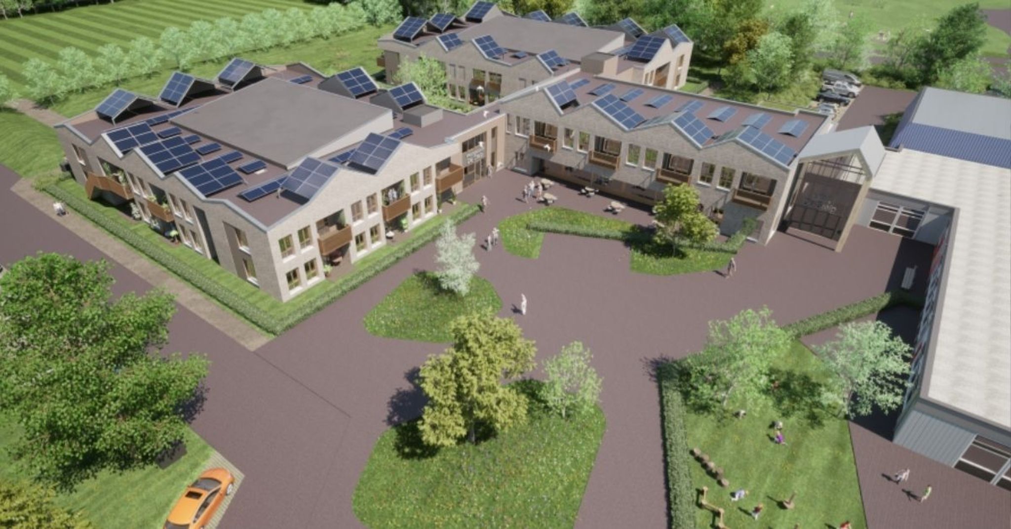 Ontwerpbeeld van zorgcomplex Ambla.