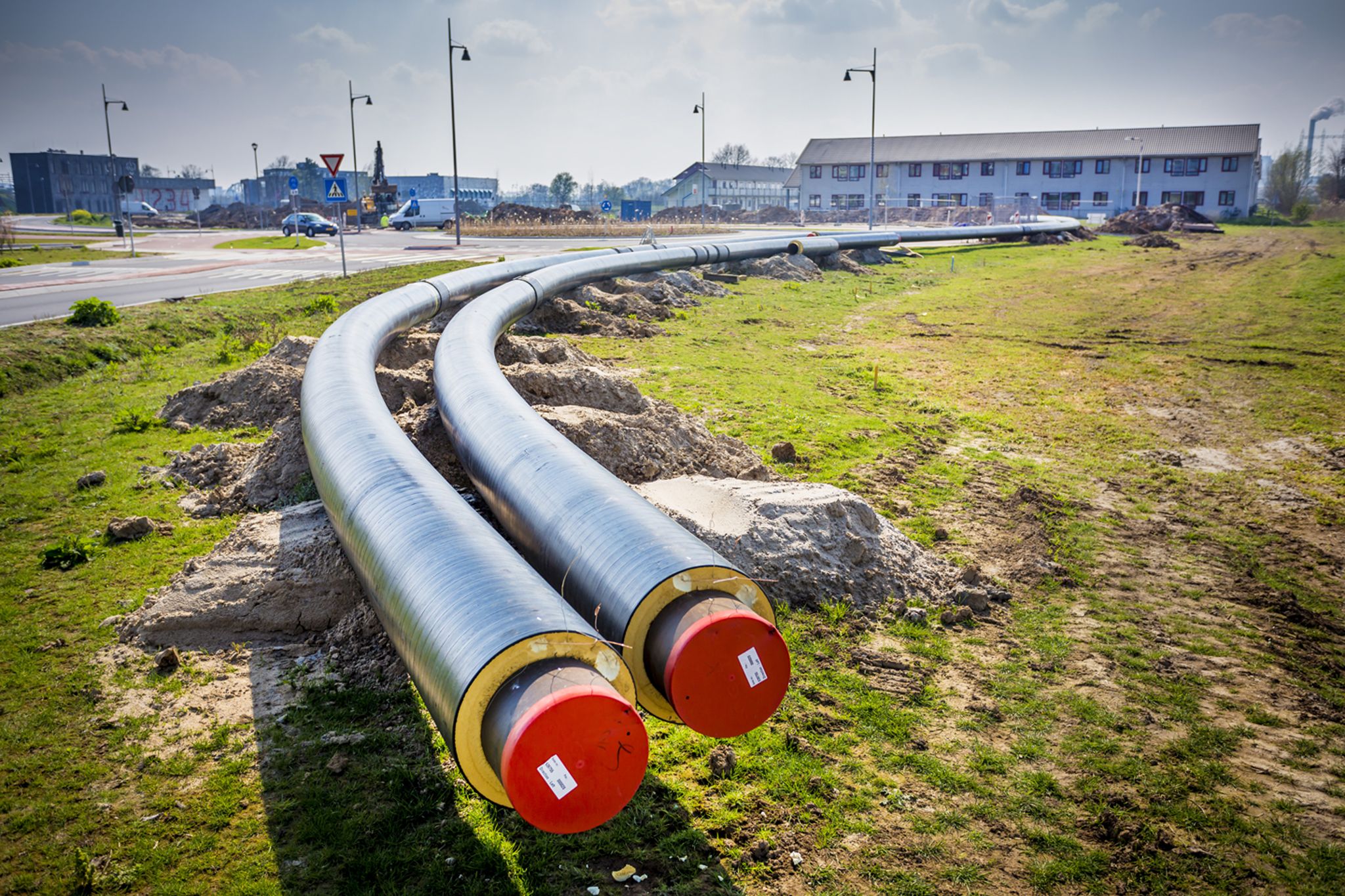Buizen voor een warmtenet